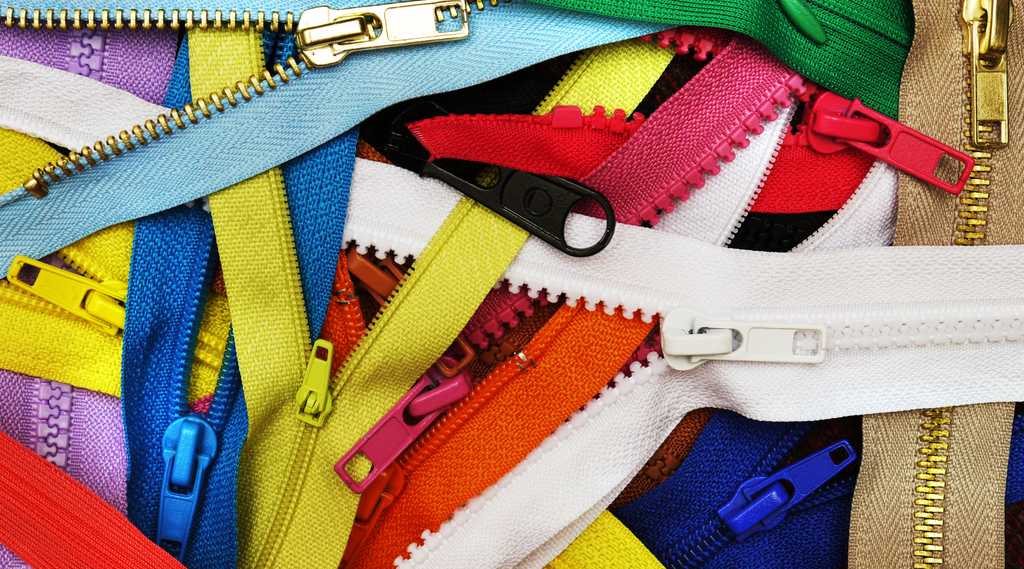 Lots of coloured zips
